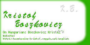 kristof boszkovicz business card